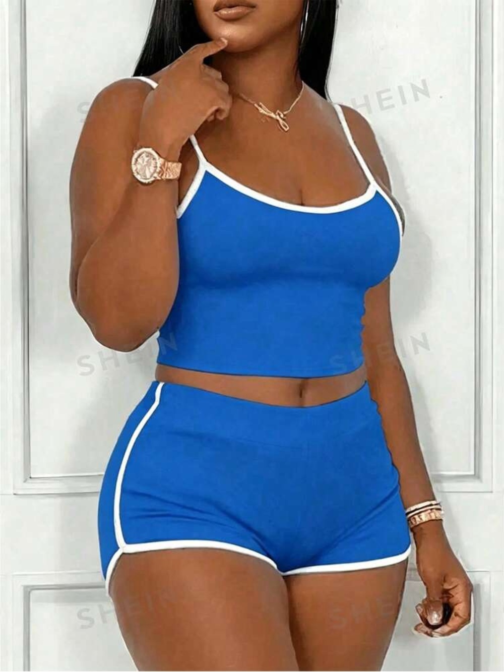 Othr Blue Athletic Two-Piece Shorts Set with White Trim